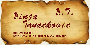 Minja Tanacković vizit kartica